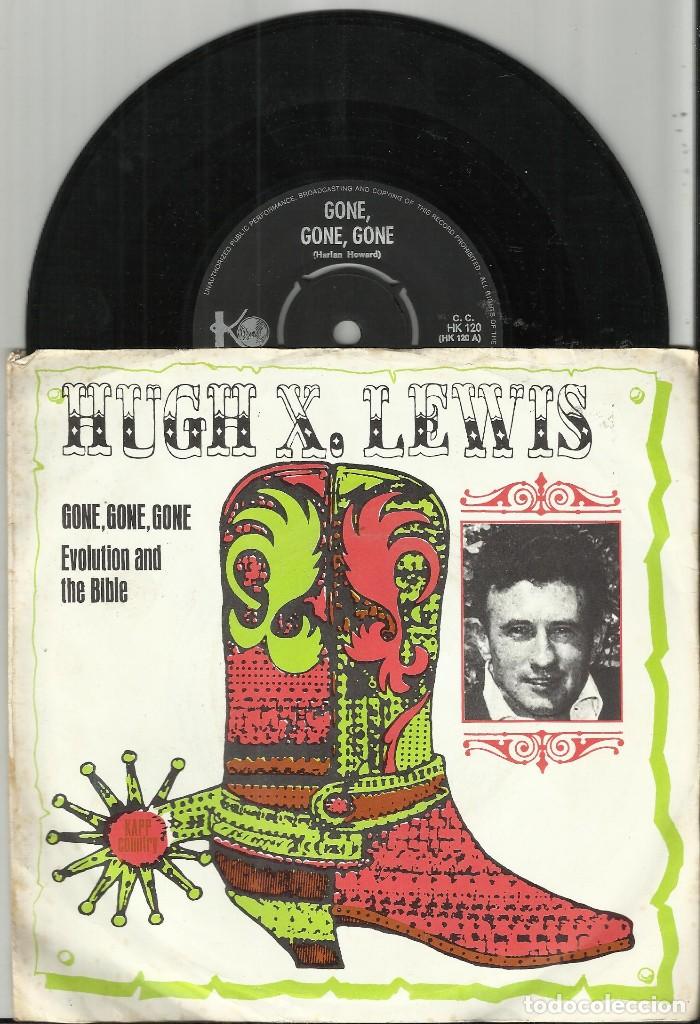 Discos de vinilo: Hugh X. Lewis &lrm;single Gone, Gone, Gone / Evolution And The Bible.holanda - Foto 1