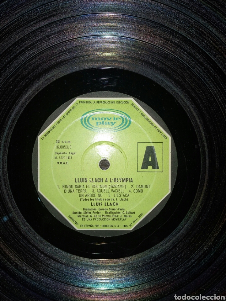 Discos de vinilo: LLUIS LLACH A L OLYMPIA  LP 1973 - Foto 3