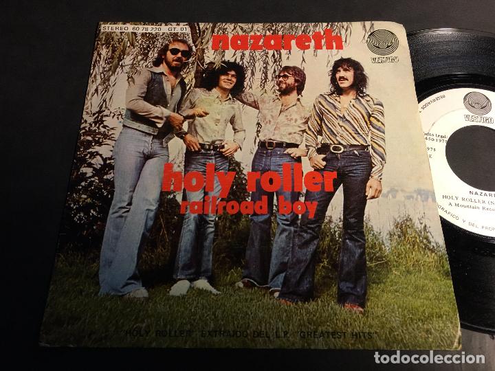 Discos de vinilo: NAZARETH (HOLY ROLLER) SINGLE ESPA&Ntilde;A 1975 (EPI5) - Foto 1