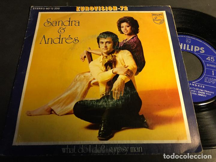 Discos de vinilo: SANDRA & ANDRES (WHAT DO I DO) SINGLE ESPA&Ntilde;A 1972 EUROVISION (EPI5)