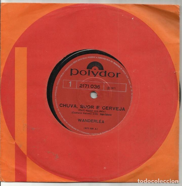Disques de vinyle: Wanderl&eacute;a single Chuva, Suor E Cerveja / Pula, Pula. brasil 1971.rareza