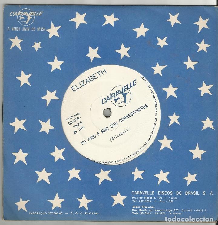 Disques de vinyle: elizabeth single eu amo e nao sou correspondida.brasil 1969