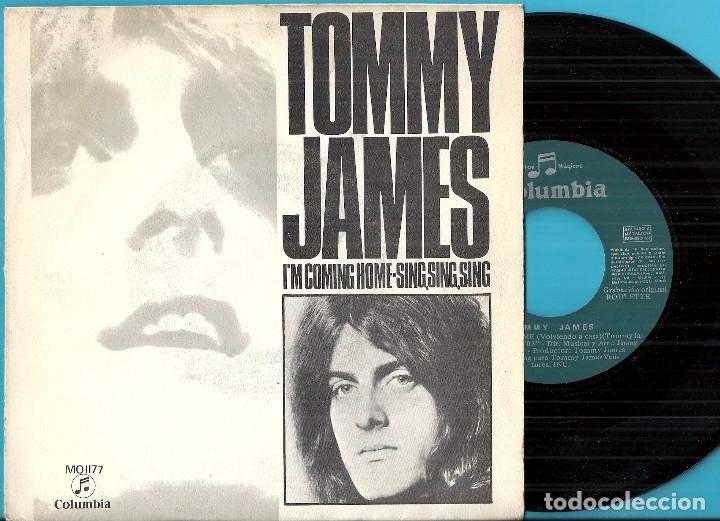 Discos de vinilo: TOMMY JAMES: I&acute;M COMING HOME / SING, SING, SING - Foto 1