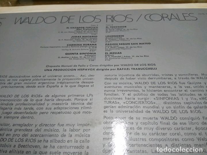 Discos de vinilo: LP WALDO DE LOS RIOS - CORALES - Foto 4