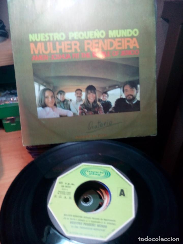 Disques de vinyle: NUESTRO PEQUE&Ntilde;O MUNDO - MULHER RENDEIRA / AMEN- JOSHUA FIT THE BATTLE OF JERICO - SINGLE 1973