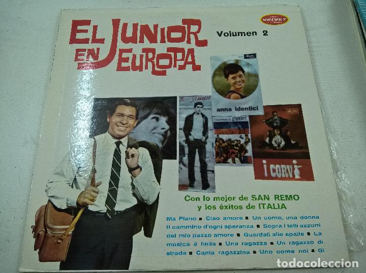 Disques de vinyle: EL JUNIOR EN EUROPA-VOLUMEN 2-CON LO MEJOR DE SAN REMO Y LOS EXITOS DE ITALIA-DISCOS VELVET-N