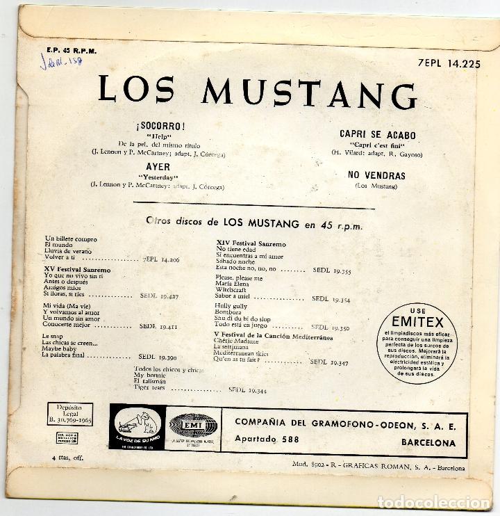 Discos de vinilo: LOS MUSTANG - SOCORRO - BUEN ESTADO - EP - Foto 2