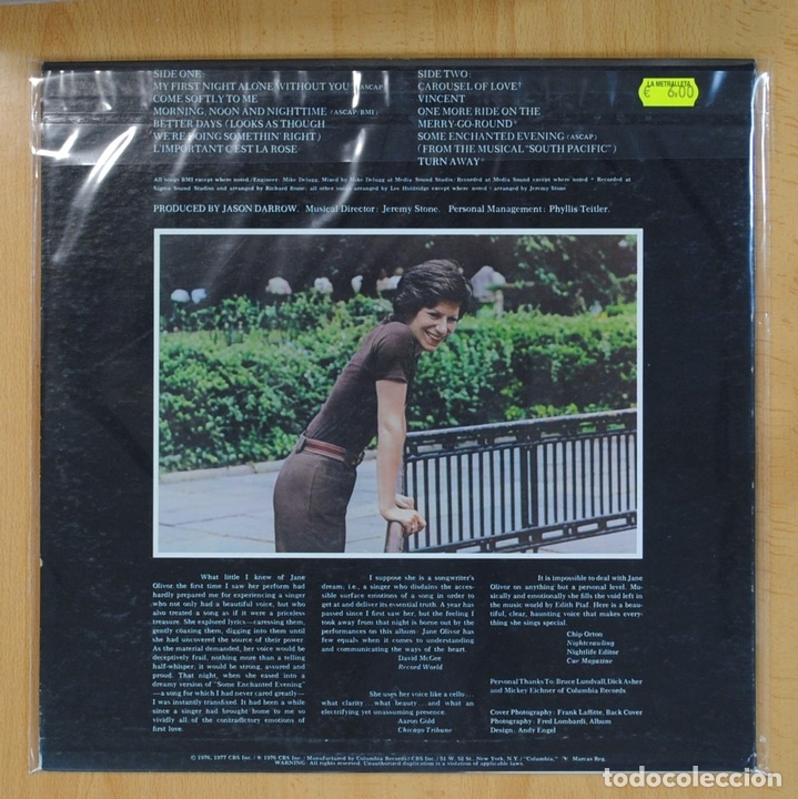 Discos de vinilo: JANE OLIVOR - FIRST NIGHT - LP - Foto 2
