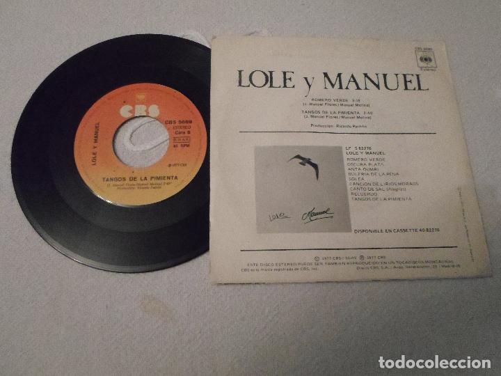 Discos de vinilo: LOLE Y MANUEL - ROMERO VERDE - Foto 2