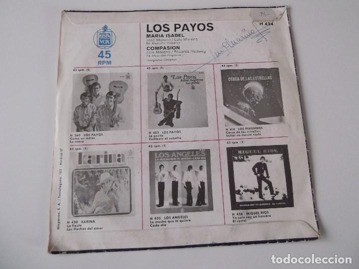 Discos de vinilo: LOS PAYOS - Mar&iacute;a Isabel - Foto 2