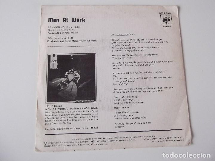 Discos de vinilo: MEN AT WORK - Be good Johnny - Foto 2