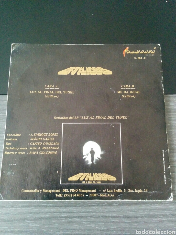 Discos de vinilo: ETILICOS LUZ AL FINAL DEL TUNEL SINGLE - Foto 2