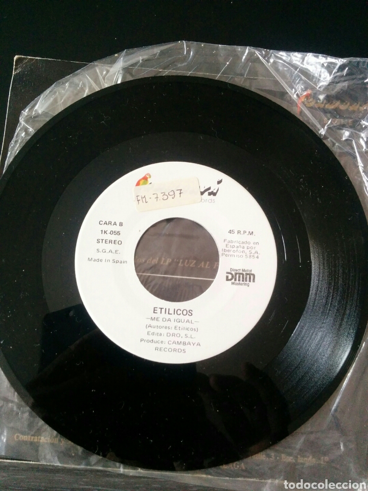 Discos de vinilo: ETILICOS LUZ AL FINAL DEL TUNEL SINGLE - Foto 4