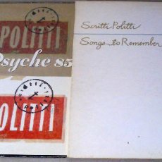 Discos de vinilo: SCRITTI POLITTI - SONGS TO REMEMBER 1982 + CUPID & PSYCHE 85 1985 - LOTE 2 LP - NUEVO. Lote 76646091