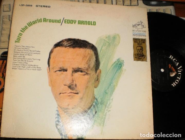 Discos de vinilo: Eddy Arnold &lrm;lp Turn The World Around. u.s.a. - Foto 1