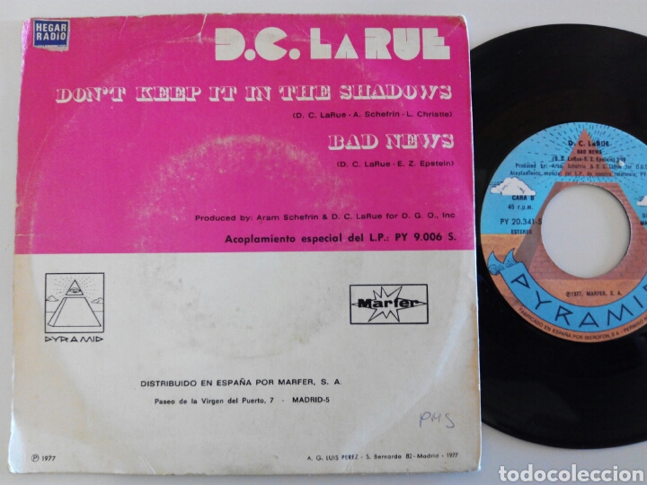 Discos de vinilo: D.C. LaRue, Dont keep it in the shadows 1977 - Foto 2