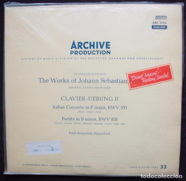 Discos de vinilo: Archiv - Bach - Clavicembalo - Kirkpatrick - Prensaje alem&aacute;n - Impecable - Foto 1