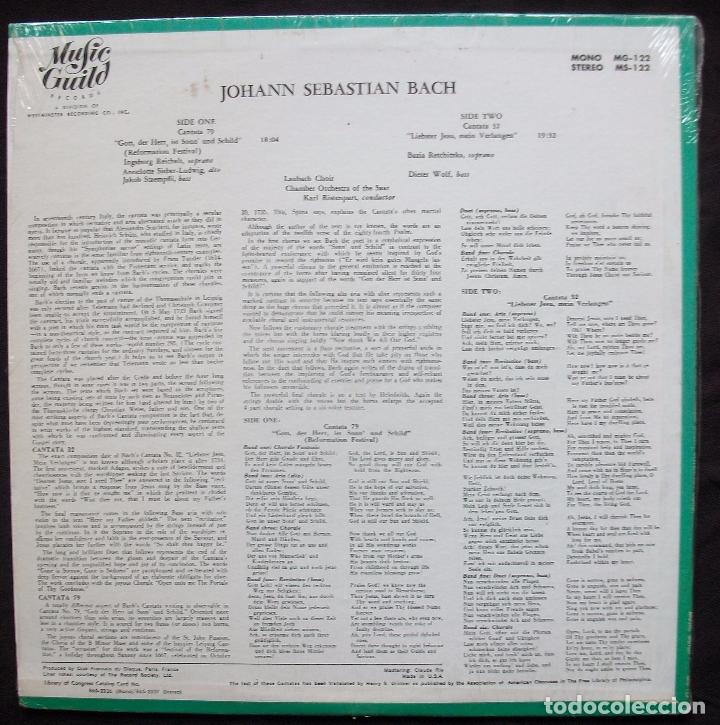 Discos de vinilo: Bach - Cantatas 32 / 79 - Ristenpart - raro LP - Impecable - Foto 2