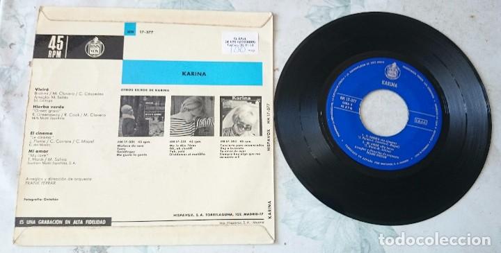 Discos de vinilo: Karina: Vivir&eacute; + 3 (HISPAVOX 1966) - Foto 2