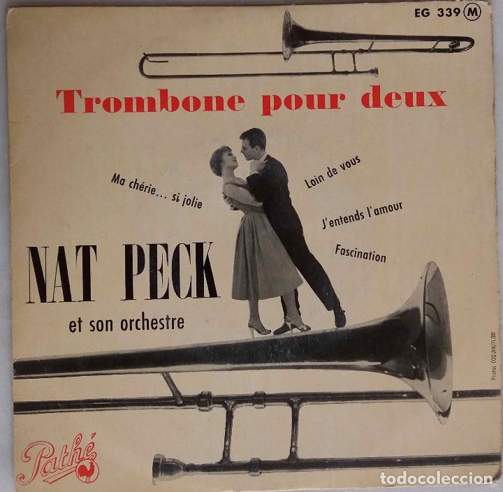 Discos de vinilo: NAT PECK. TROMBONE POUR DEUX. EP FRANCES - Foto 1
