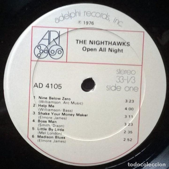 Discos de vinilo: The Nighthawks. Open all nite. Adelphi, USA 1976 LP original - Foto 3