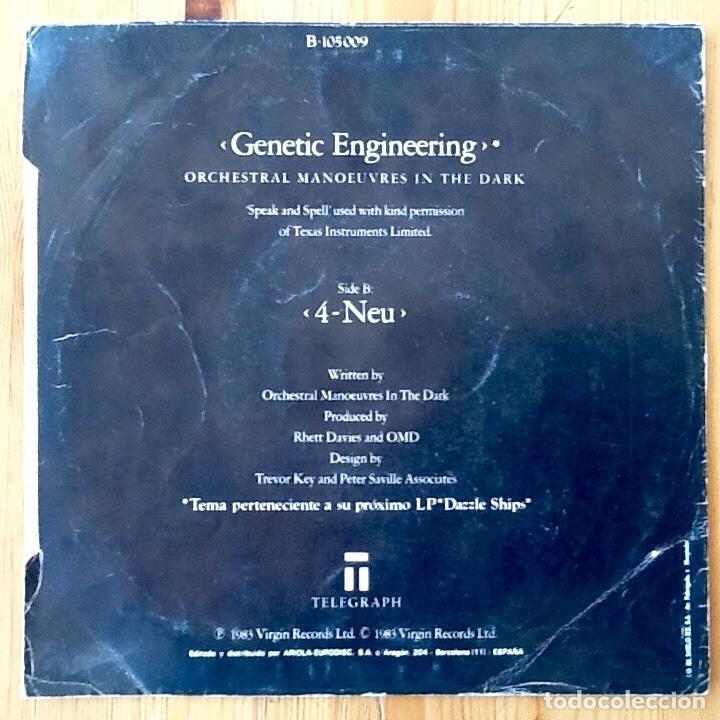 Discos de vinilo: O.M.D. : GENETIC ENGINEERING / 4-NEU [TELEGRAPH - ESP 1983] 7&rdquo; - Foto 2