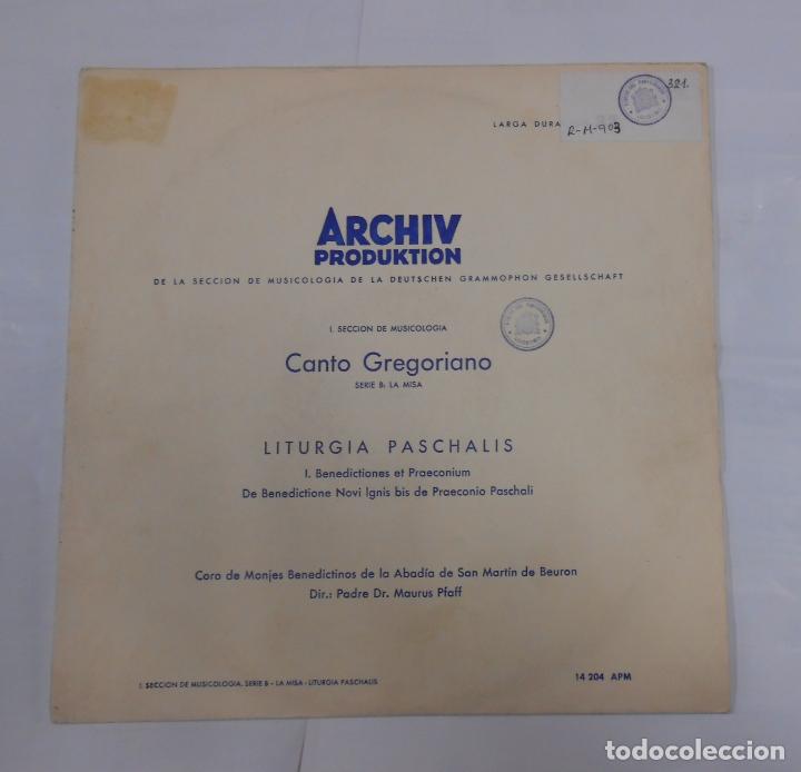 Disques de vinyle: ARCHIV PRODUKTION-. SECCION MUSICOLOGIA: CANTO GREGORIANO. LITURGIA PASCHALIS. MAURUS PFAFF. TDKDA16