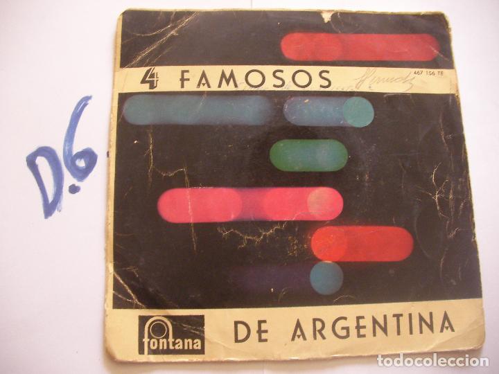 Discos de vinil: ANTIGUO SINGLE - 4 FAMOSOS DE ARGENTINA - ENVIO INCLUIDO A ESPA&Ntilde;A
