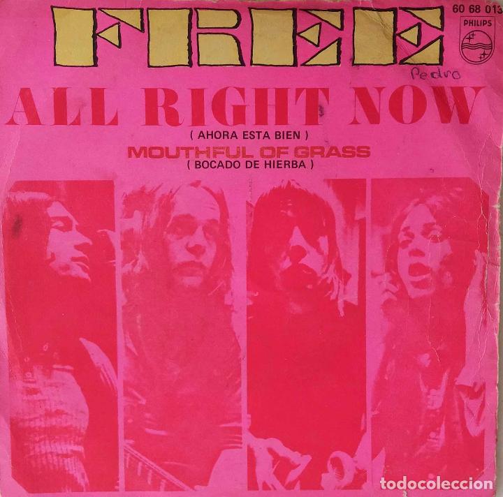 Discos de vinilo: FREE. ALL RIGHT NOW. SINGLE ESPA&Ntilde;A - Foto 1