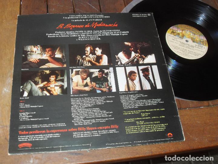 Discos de vinilo: Giorgio Moroder LP EL EXPRESO DE MEDIANOCHE. MADE IN SPAIN. 1978 Midnight Express - Foto 2