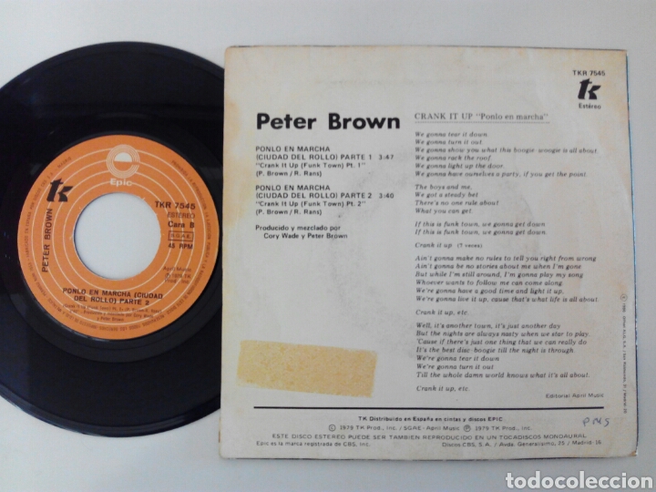 Discos de vinilo: Peter Brown 1979 Crank It Up - Foto 2