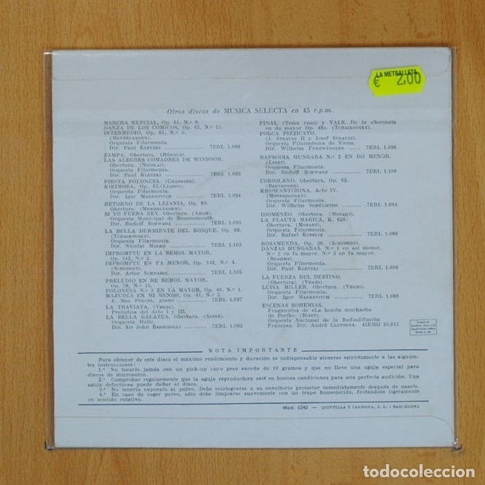 Discos de vinilo: CHARLES MACKERRAS - WATER MUSIC - EP - Foto 2