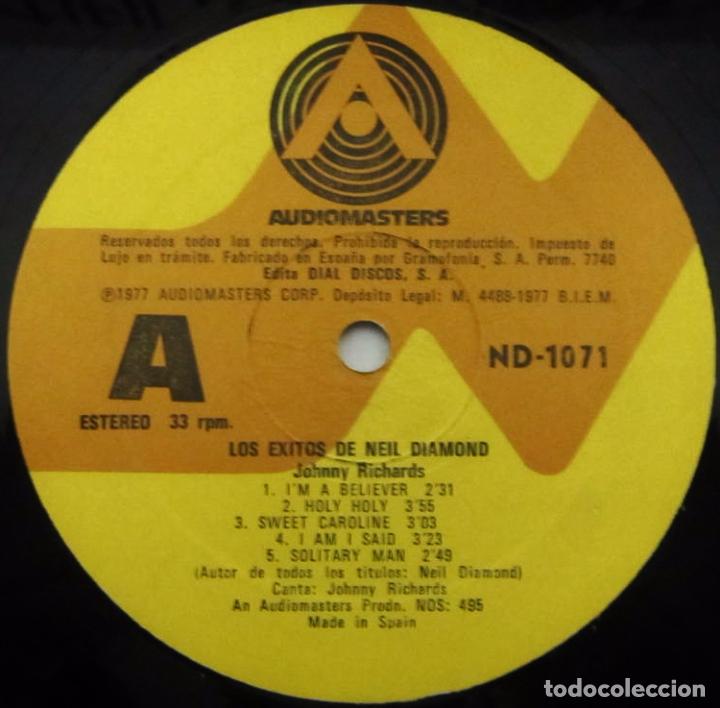 Discos de vinilo: JOHNNY RICHARDS - LOS EXITOS DE NEIL DIAMONS - LP - NEVADA 1977 SPAIN - Foto 2