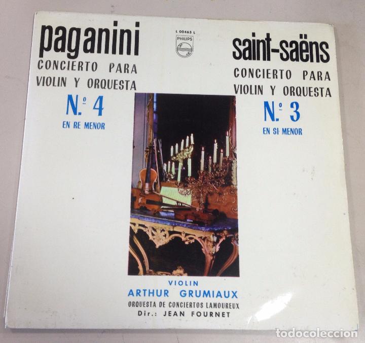 Discos de vinilo: LP. PAGANINI. VIOLIN Y ORQUESTA N&ordm; 4 EN RE MENOR. SAINT-SA&Euml;NS. VIOLIN Y ORQUESTA N&ordm; 3 EN SI MENOR