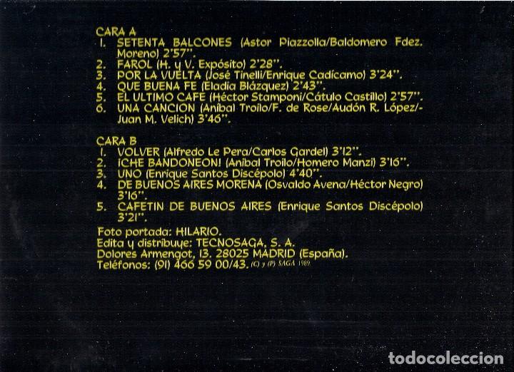 Discos de vinilo: CARLOS MONTERO : Con el tango en el bolsillo  (Lp. SAGA, 1989) - Foto 2