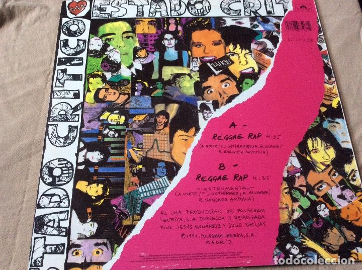 Discos de vinilo: Estado cr&iacute;tico. Reggae rap. Maxisingle polygram 1991. - Foto 2