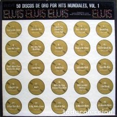 Discos de vinilo: ELVIS PRESLEY : 50 DISCOS DE ORO POR HITS MUNDIALES. (CAJA CON 4 LPS., RCA / VICTOR, 1970)