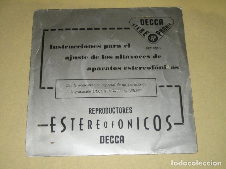 Disques de vinyle: INSTRUCCIONES PARA EL AJUSTE ESTEREOFONICOS -