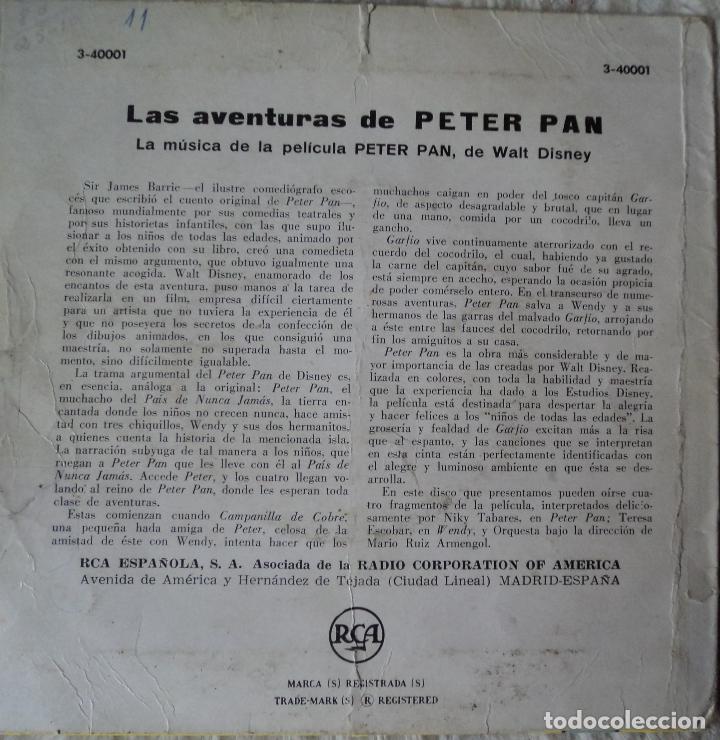 Discos de vinilo: Las aventuras de Peter Pan - BSO - Edici&oacute;n de Espa&ntilde;a - Foto 2