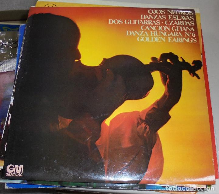 Disques de vinyle: LP. OJOS NEGROS, DANZAS ESLAVAS, DOS GUITARRAS. CANCION GITANA. N&ordm;6. GOLDEN EARINGS. 1973