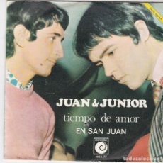 Discos de vinilo: SINGLE JUAN AND JUNIOR. TIEMPO DE AMOR. SPAIN (DISCO PROBADO Y BIEN, CARÁTULA NORMAL)