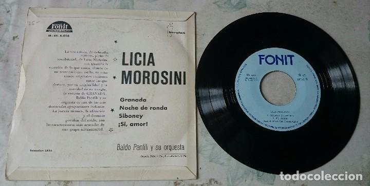 Discos de vinilo: Licia Morosini: Granada + 3 (Fonit- Iberofon 1960) - Foto 2