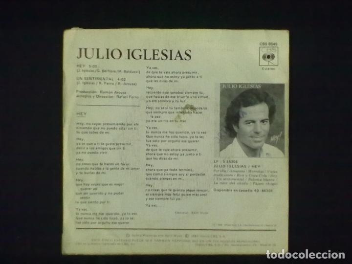 Discos de vinilo: JULIO IGLESIAS HEY UN SENTIMENTAL - Foto 2