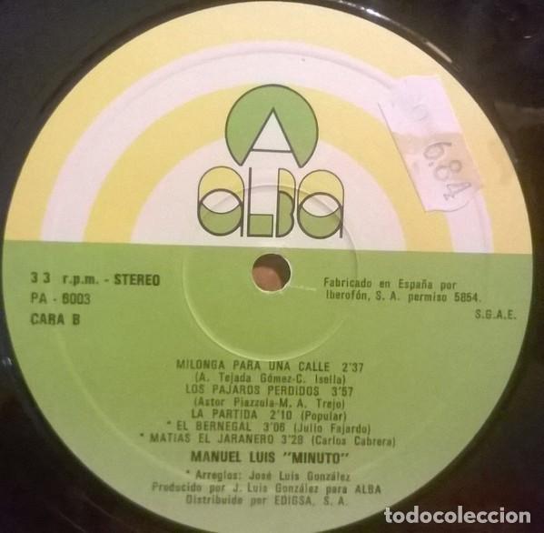 Discos de vinilo: Manuel Luis Minuto, El Bernegal, Alba-A-6003 - Foto 3