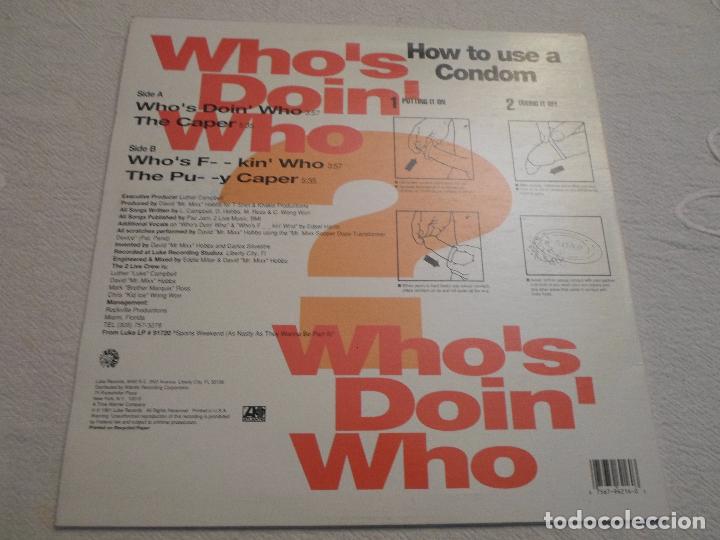 Discos de vinilo: THE 2 LIVE CREW - WHOS DOIN WHO - Foto 2