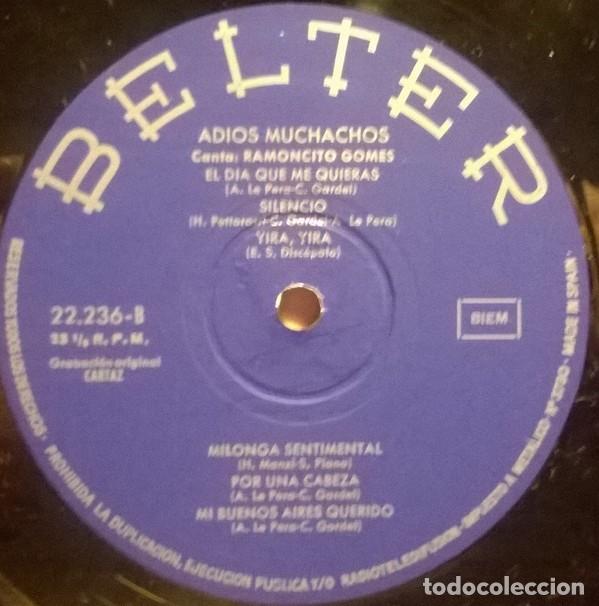 Discos de vinilo: Ramoncito Gomes, Adi&oacute;s Muchachos, Belter-22.236 - Foto 3