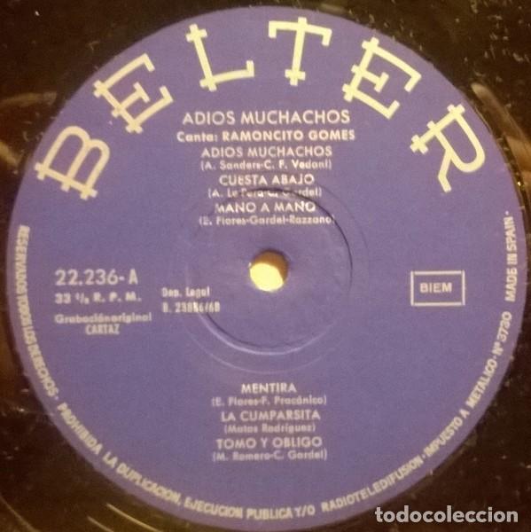 Discos de vinilo: Ramoncito Gomes, Adi&oacute;s Muchachos, Belter-22.236 - Foto 4