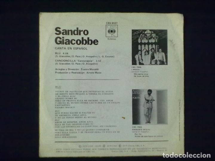 Discos de vinilo: SANDRO GIACOBBE CANTA EN ESPA&Ntilde;OL BLU + CANCIONCILLA - Foto 2
