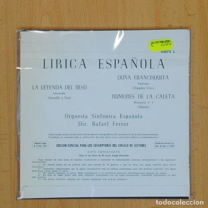 Discos de vinilo: RAFAEL FERRER - LA LEYENA DEL BESO + 2 - EP - Foto 2