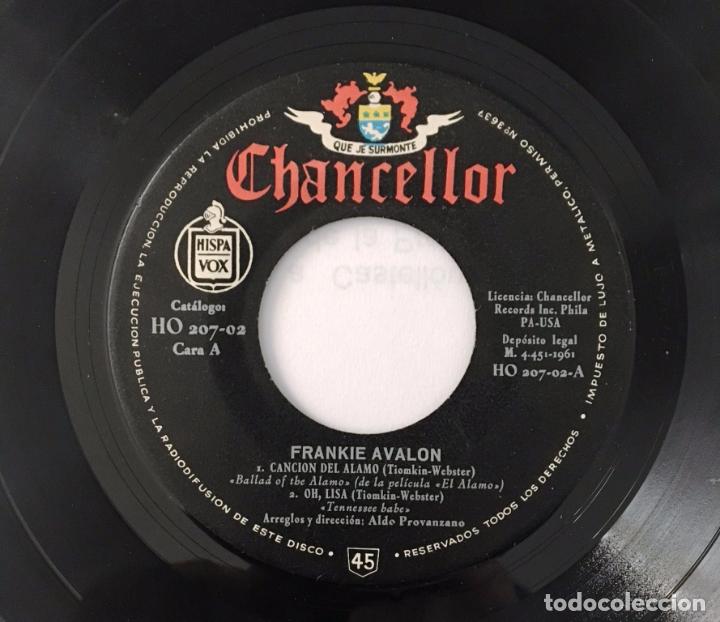 Discos de vinilo: FRANKIE AVALON - EL &Aacute;LAMO - 1961 - Foto 4